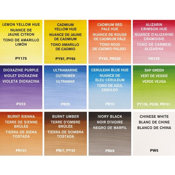 Winsor & Newton Cotman Watercolor Paint Set, 12 Colors, 8ml (0.27-oz) Tubes - Picture 2 of 5